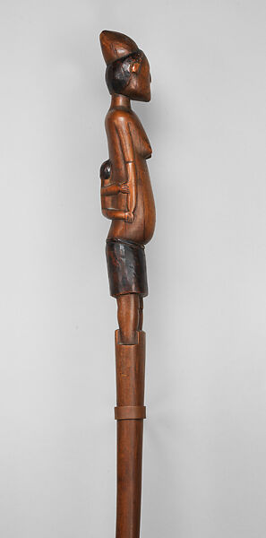 Staff with mother and child, Master of the Baboon Finial, Wood, Tsonga people 