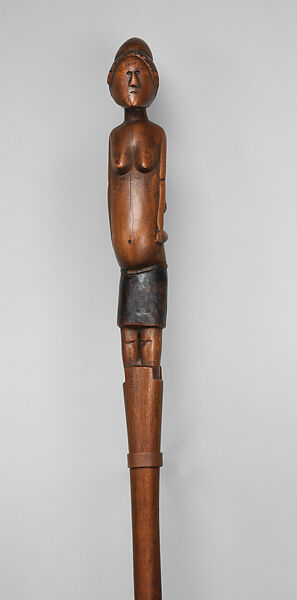 Staff with mother and child, "Master of the Baboon Finial" (late 19th–early 20th century, KwaZulu Natal, South Africa), Wood, Tsonga peoples