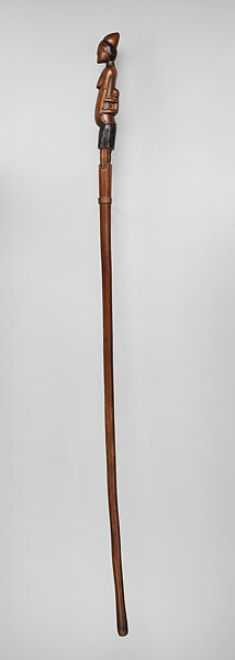 Staff with mother and child, "Master of the Baboon Finial" (late 19th–early 20th century, KwaZulu Natal, South Africa), Wood, Tsonga peoples