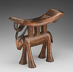 Bovine headrest, Tsonga or Shona artist, Wood, pigment(?), Tsonga or Shona peoples