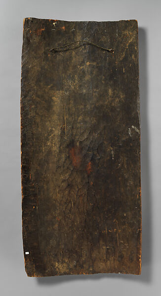 Door, Tsogho artist, Wood, pigment, kaolin, Tsogho