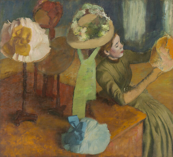 The Millinery Shop, Edgar Degas (French, Paris 1834–1917 Paris), Oil on canvas, French 