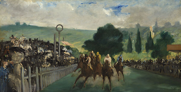 The Races at Longchamp, Edouard Manet  French, Oil on canvas, French