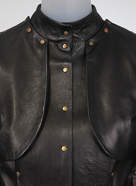 Ensemble, A. F. Vandevorst (Belgian, founded 1997), (a) leather, metal, (b) nylon, (c, d) cotton, (e, f) leather, Belgian