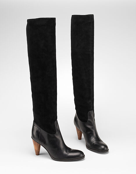 Ensemble, A. F. Vandevorst (Belgian, founded 1997), (a) silk, (b) wood, (c, d) leather, Belgian