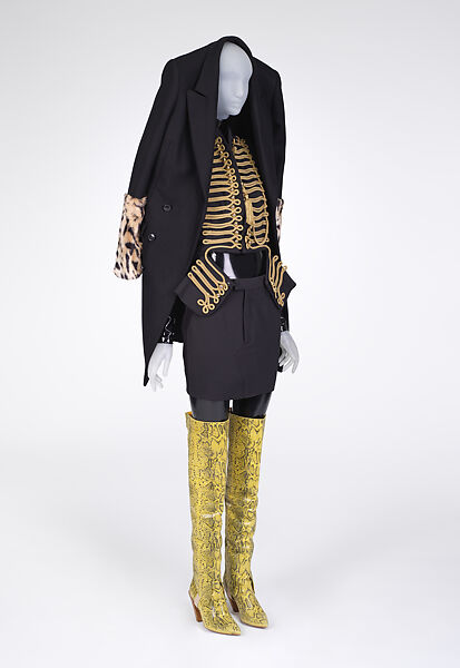 Ensemble, A. F. Vandevorst (Belgian, founded 1997), (a) wool, (b) wool, (c) synthetic, (d) wool, (e) synthetic, (f, g) leather, Belgian