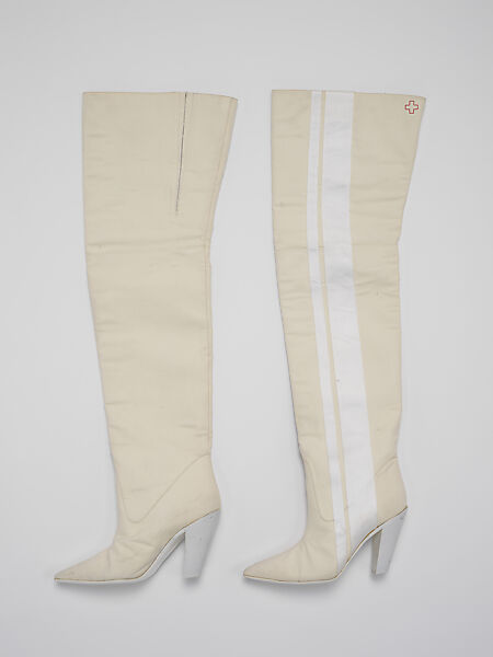 Wedding ensemble, A. F. Vandevorst (Belgian, founded 1997), (a) silk, synthetic, (b) synthetic, (c, d) leather, Belgian