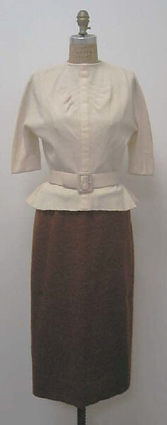 Ensemble, Madame Grès (Germaine Émilie Krebs) (French, Paris 1903–1993 Var region), wool, leather, French