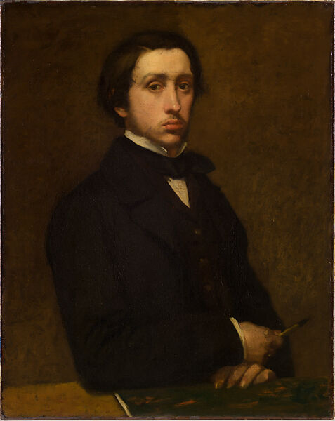 Portrait of the Artist, Edgar Degas  French, Oil on paper mounted on canvas, French