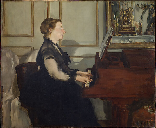 Madame Manet at the Piano, Edouard Manet (French, Paris 1832–1883 Paris), Oil on canvas, French 