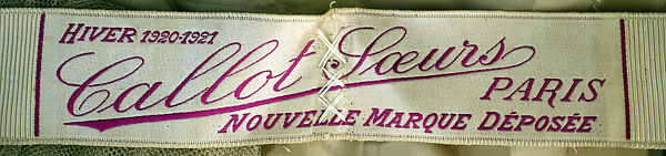 Evening dress, Callot Soeurs (French, active 1895–1937), silk, metallic thread, French