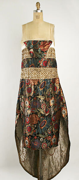 Evening dress, Callot Soeurs (French, active 1895–1937), silk, metallic thread, French 
