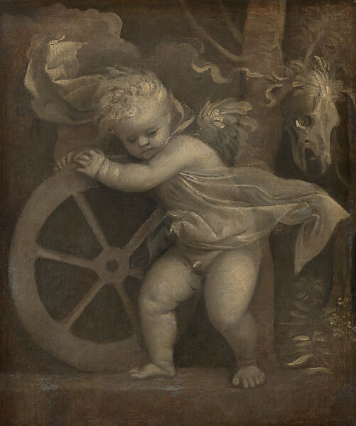 Cupid and the Wheel of Fortune, Titian (Tiziano Vecellio)  Italian, Oil on canvas, Italian, Venice