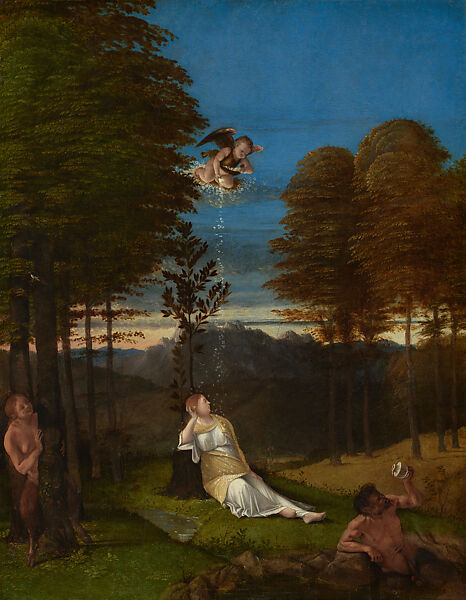 Portrait Cover with an Allegory, Lorenzo Lotto  Italian, Oil on panel, Italian, Venice
