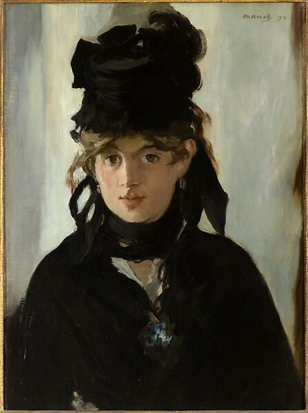 Berthe Morisot with a Bouquet of Violets, Edouard Manet  French, Oil on canvas, French