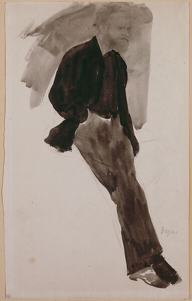 Édouard Manet Standing, Edgar Degas  French, Graphite and ink wash, French
