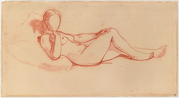 Reclining Nude, Edouard Manet (French, Paris 1832–1883 Paris), Red chalk, French 