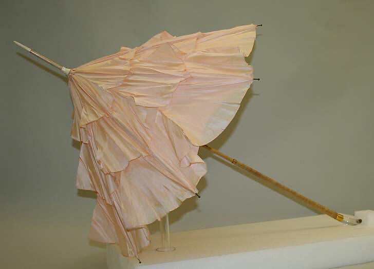 Parasol, silk, wood, crystal, metal, French 