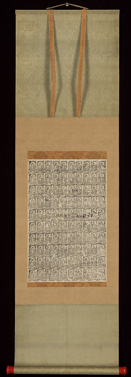 Stamped Images of Fudō Myōō (Achala Vidyaraja), Hanging scroll; woodblock printed images; ink on paper, Japan