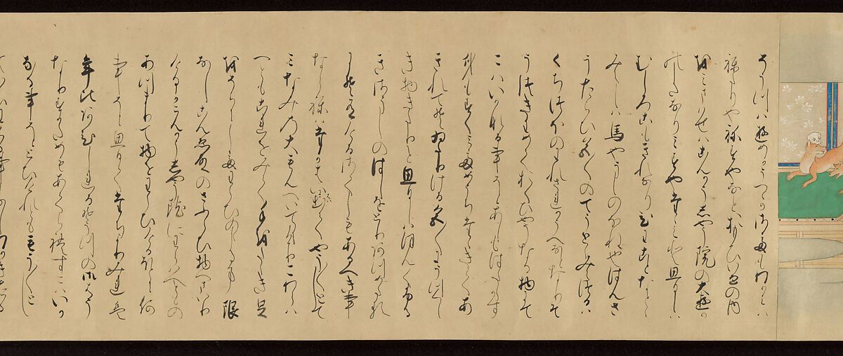 Tale of the Fox (Kitsune no sōshi), Unidentified painter and calligrapher, Handscroll: ink and color on paper, Japan