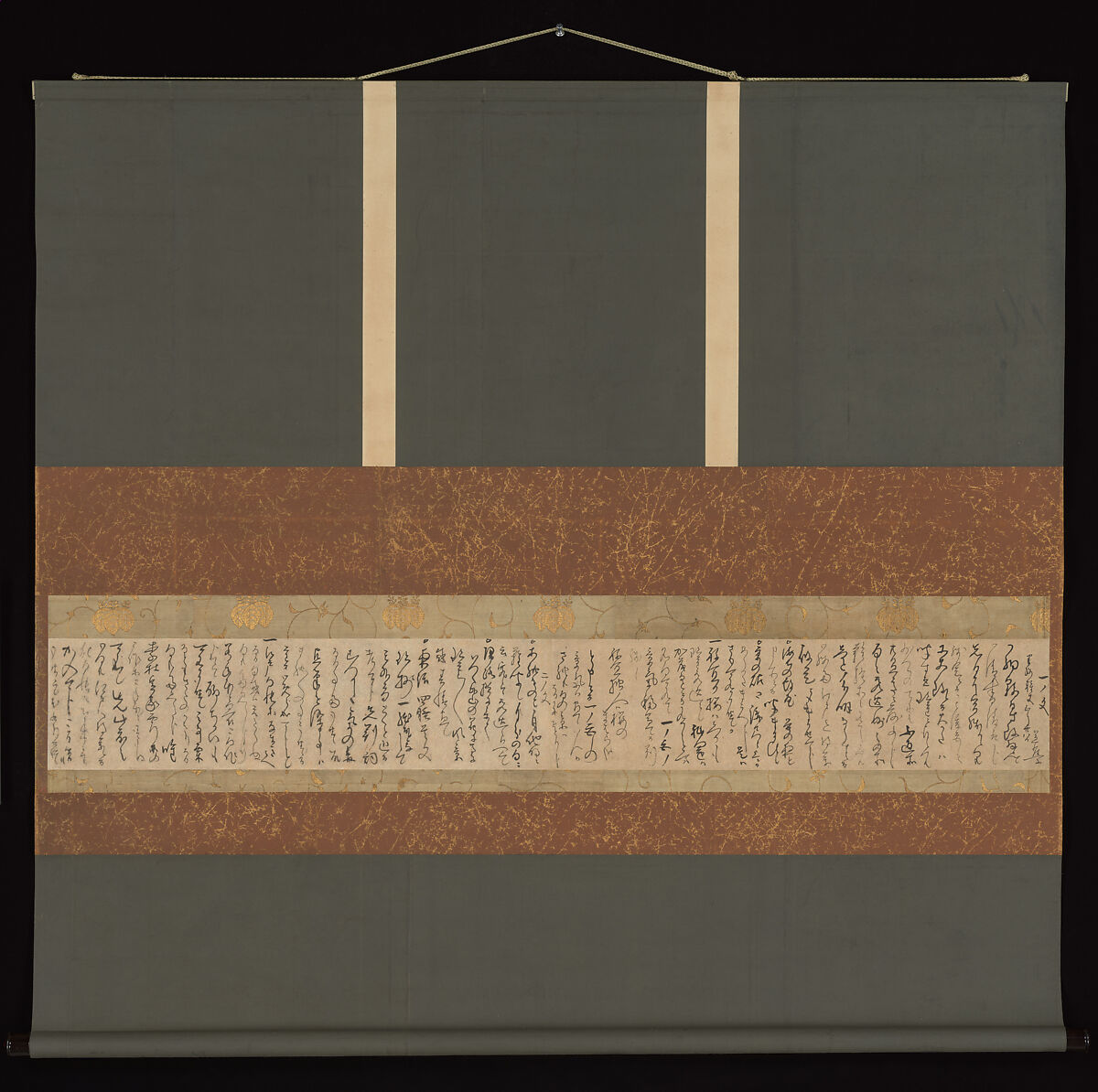 Letter to Yamagishi Hanzan, Matsuo Bashō 松尾芭蕉 (Japanese, 1644–1694), Letter mounted as a hanging scroll: ink on paper, Japan