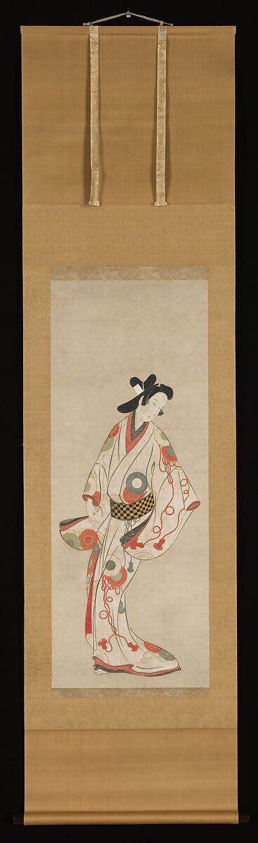 Wakashu (Male Youth), Unidentified artist, Hanging scroll; color on paper, Japan