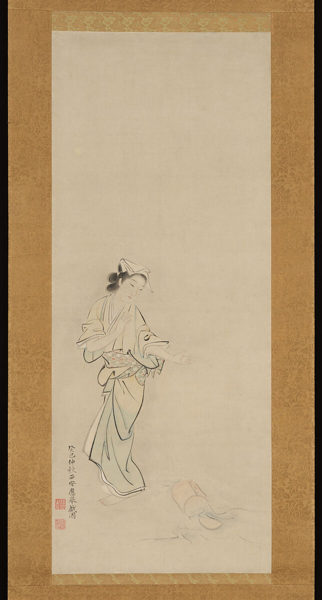 Lady Chiyono, Maruyama Ōkyo 円山応挙 (Japanese, 1733–1795), Hanging scroll; ink and color on paper, Japan 