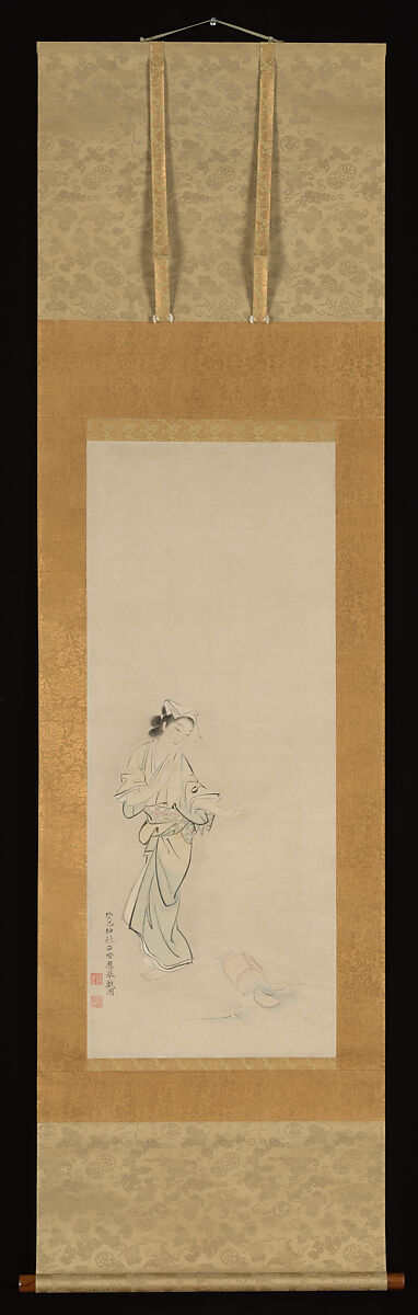 Lady Chiyono, Maruyama Ōkyo 円山応挙 (Japanese, 1733–1795), Hanging scroll; ink and color on paper, Japan