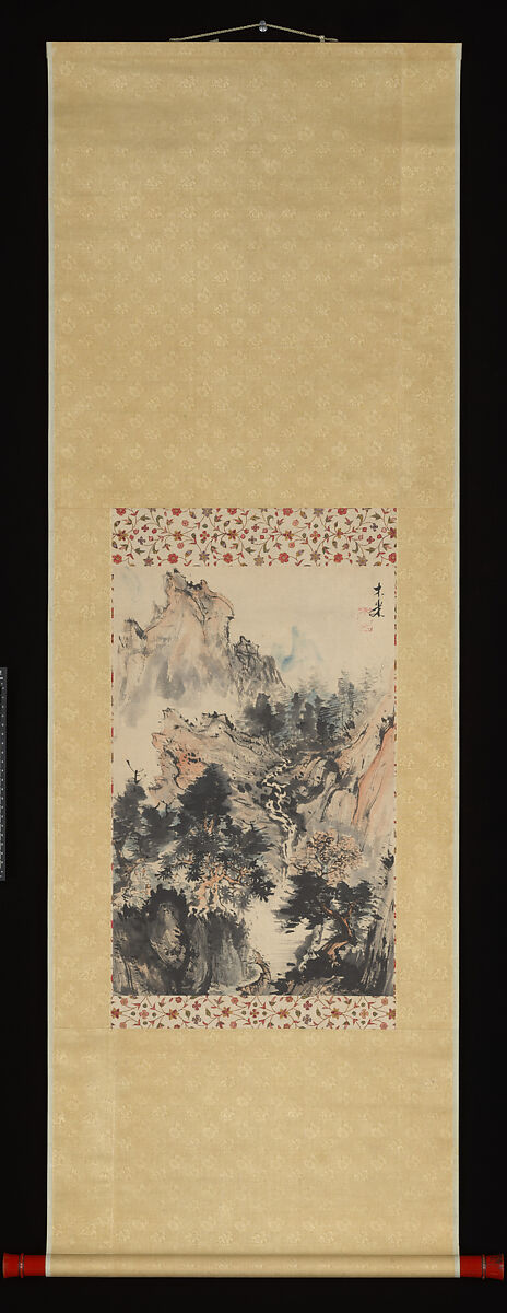 Brewing Tea in the Shade of Trees, Aoki Mokubei (Japanese, 1767–1833), Hanging scroll; ink and color on paper, Japan