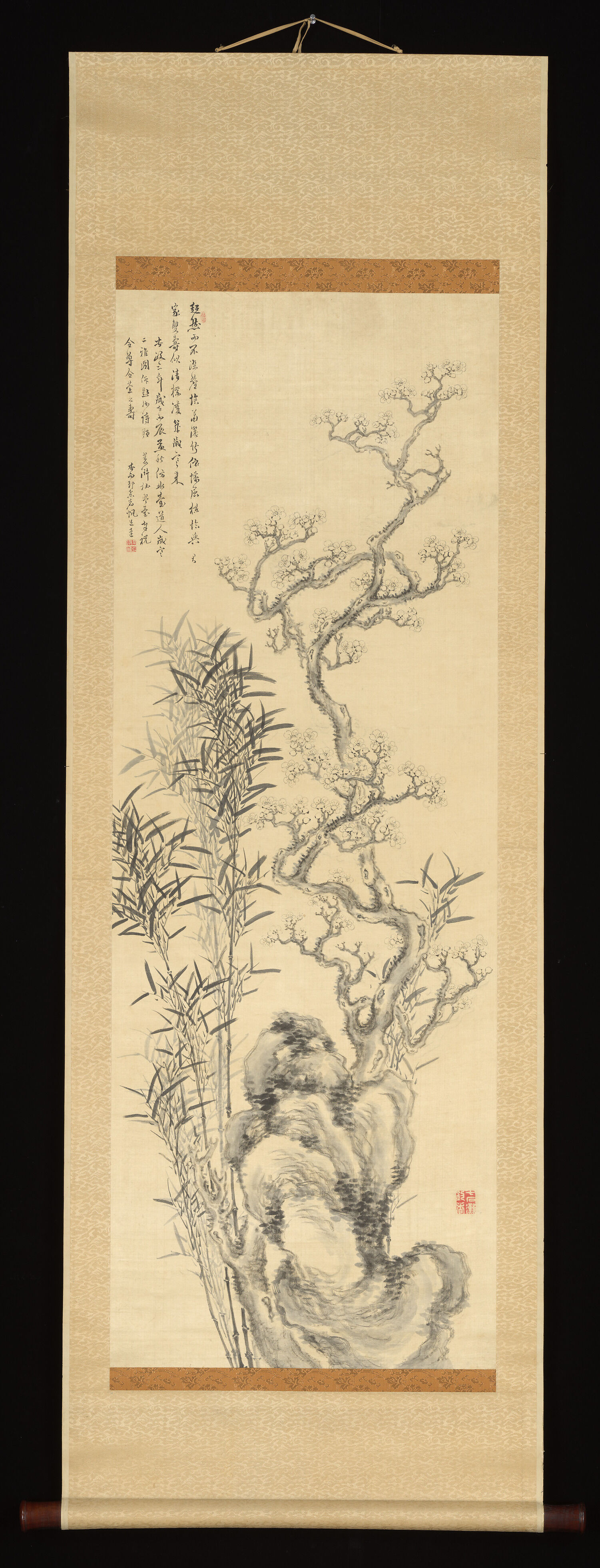 Hoashi Kyōu 帆足杏雨- Ink Plum and Bamboo - Japan - Edo period