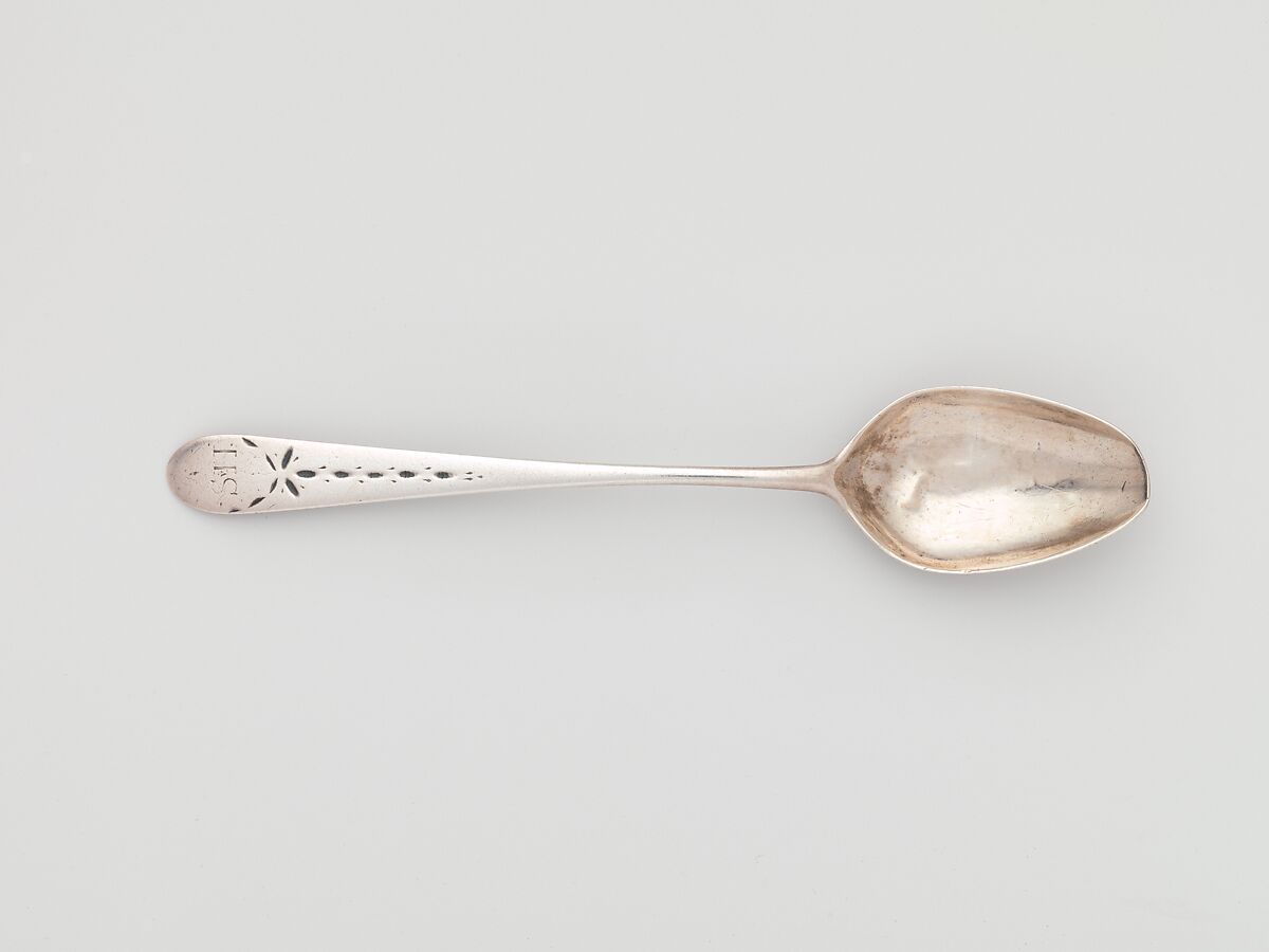 Tea Spoon, Marked by A. H., Silver, American 