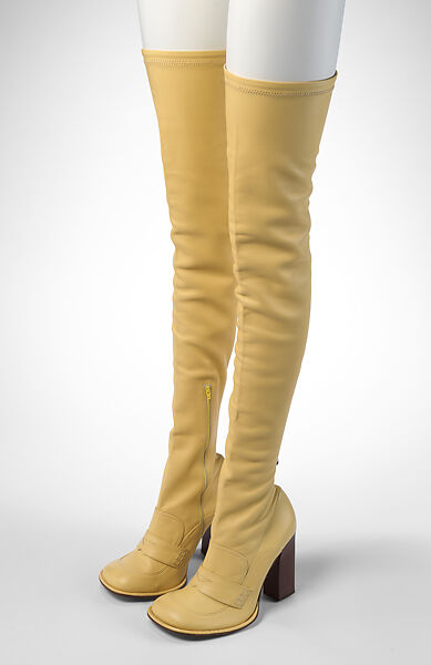 Ensemble, LOEWE (Spanish, founded 1846), (a) synthetic, (b) synthetic, (c, d) leather (lambskin), Spanish