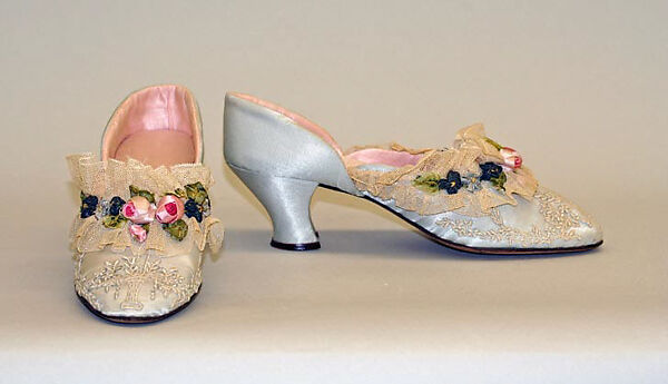 Slippers, Boué Soeurs (French, 1897–1957), silk, cotton, leather, French 