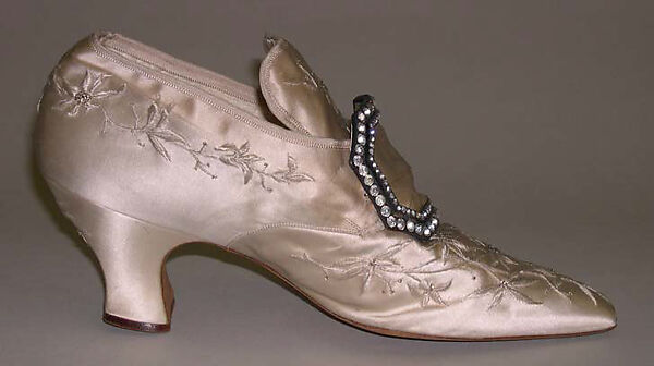 Shoes, Hellstern and Sons (French), silk, glass, French 