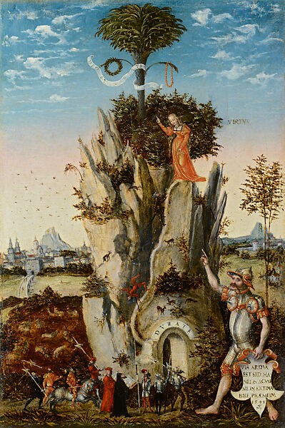 Allegory of Virtue, Lucas Cranach the Younger (German, Wittenberg 1515–1586 Wittenberg), Oil on poplar panel 