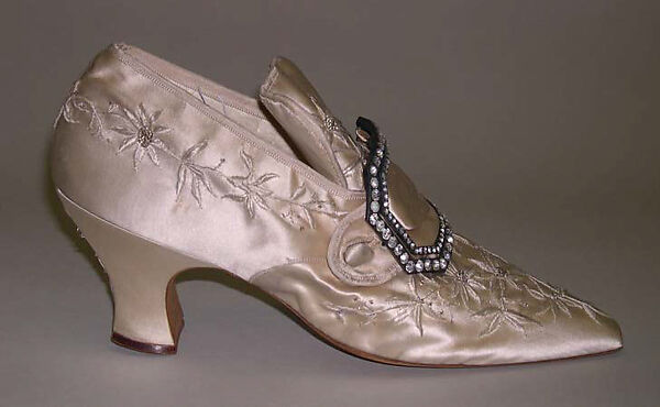 Slippers, Hellstern and Sons (French), silk, glass, French 