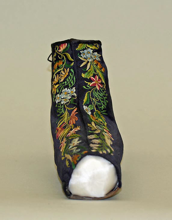 Gaiters, silk, leather, Italian