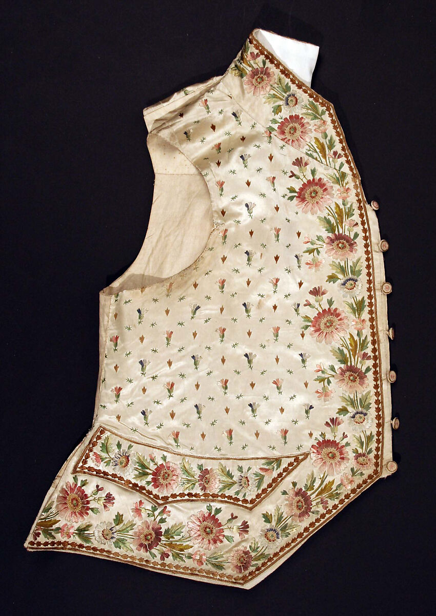 Waistcoat, silk, French 