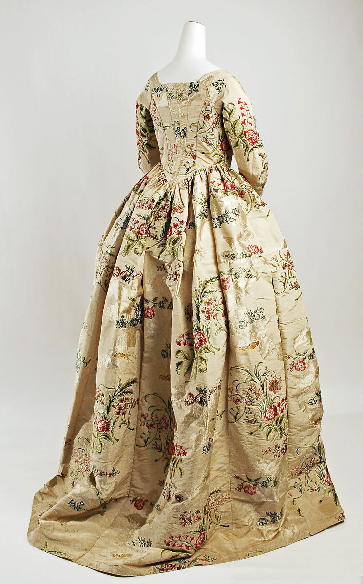 Dress, silk, British