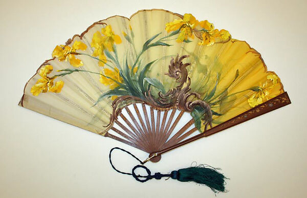 Fan, silk, wood, American 