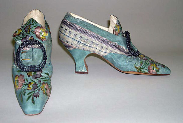 Slippers, Hellstern and Sons (French), silk, leather, French 