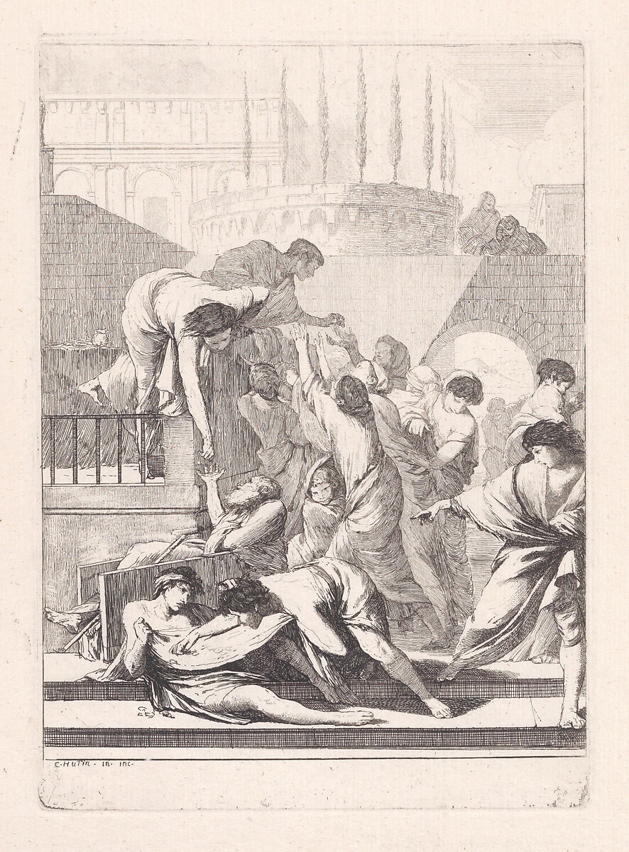 Feeding the Hungry and Giving Alms, François Hutin (French, 1686–1758), Etching 