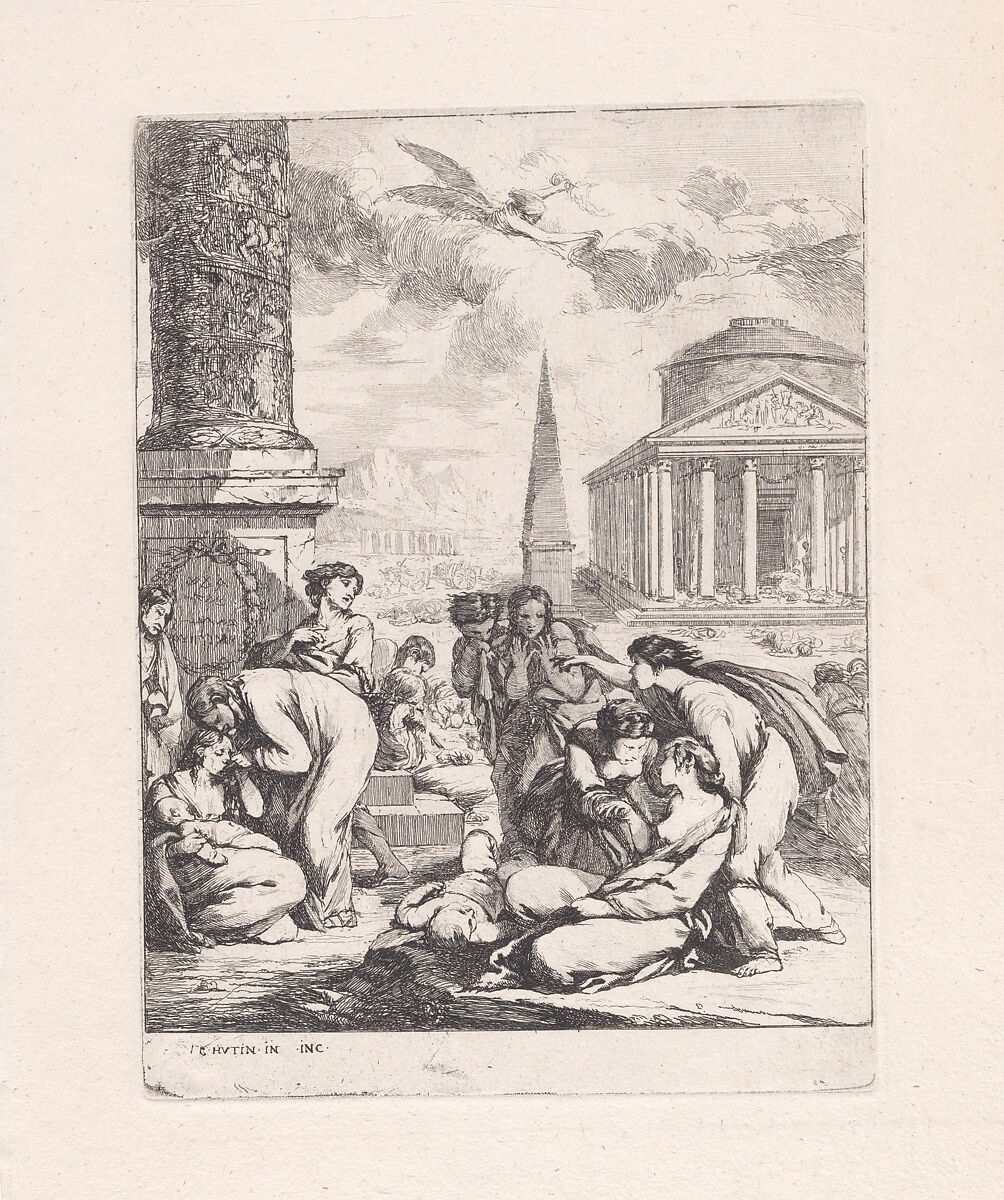 Visiting the Sick, François Hutin (French, 1686–1758), Etching 