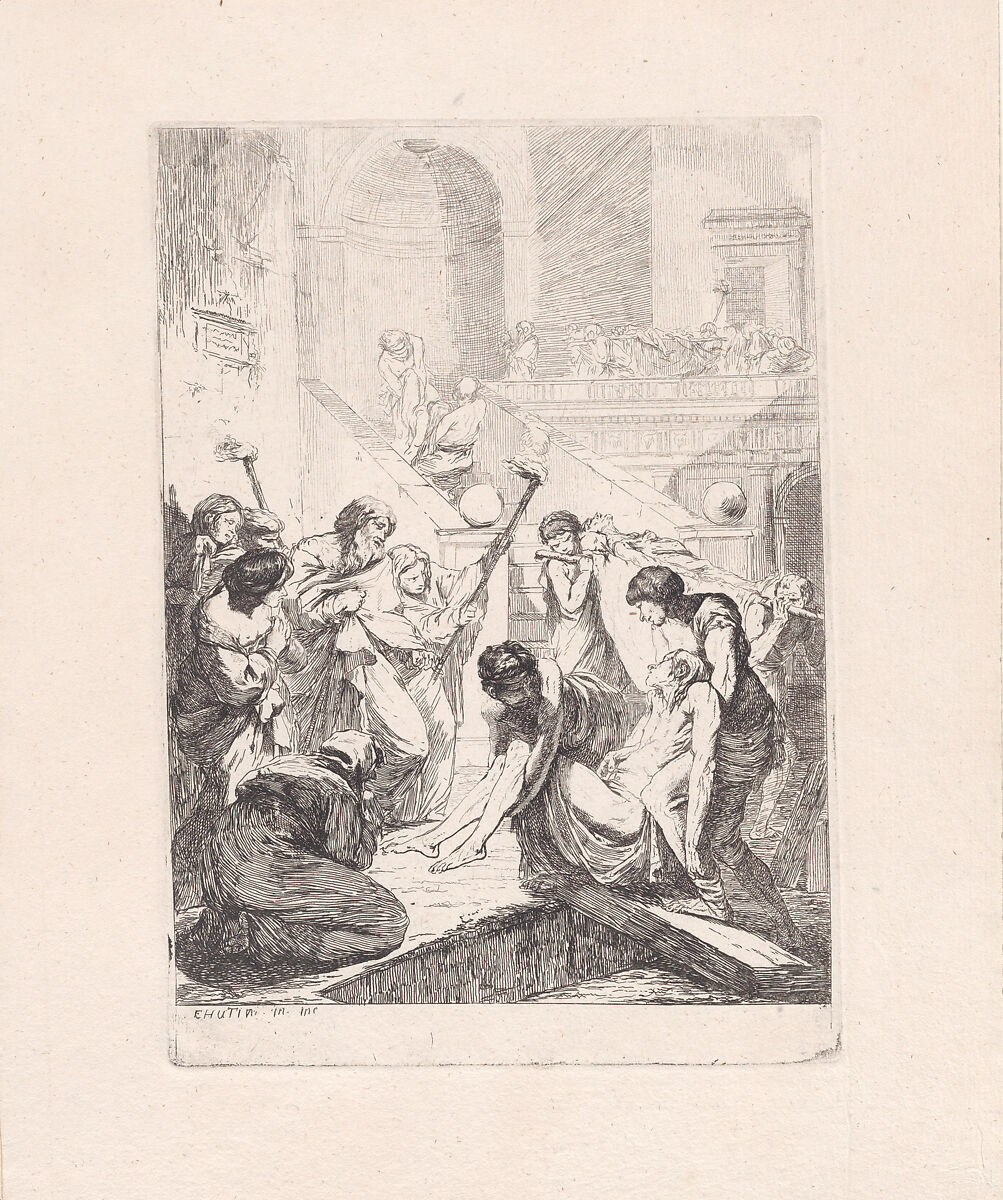 Burying the Dead, François Hutin (French, 1686–1758), Etching 