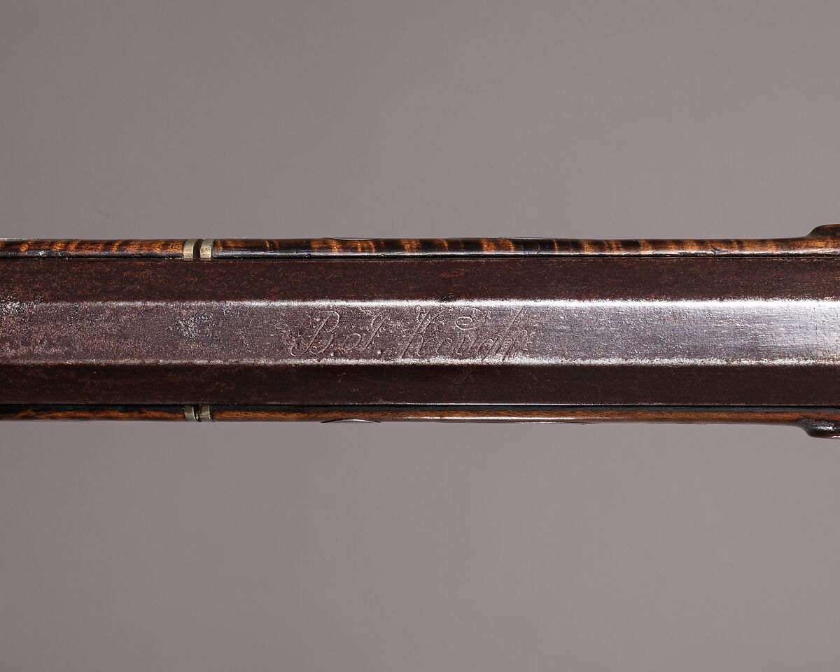 Percussion Longrifle, Benjamin J. Kough (American, Huntingdon, Pennsylvania 1824–1850 Ebensburgh, Pennsylvania), Wood (maple), iron, steel. brass, silver, American, Huntingdon County, Pennsylvania