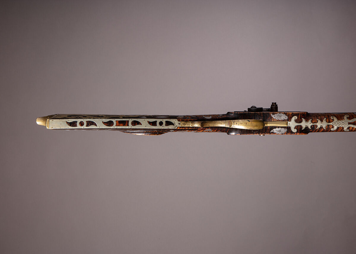Percussion Longrifle, Benjamin J. Kough (American, Huntingdon, Pennsylvania 1824–1850 Ebensburgh, Pennsylvania), Wood (maple), iron, steel. brass, silver, American, Huntingdon County, Pennsylvania
