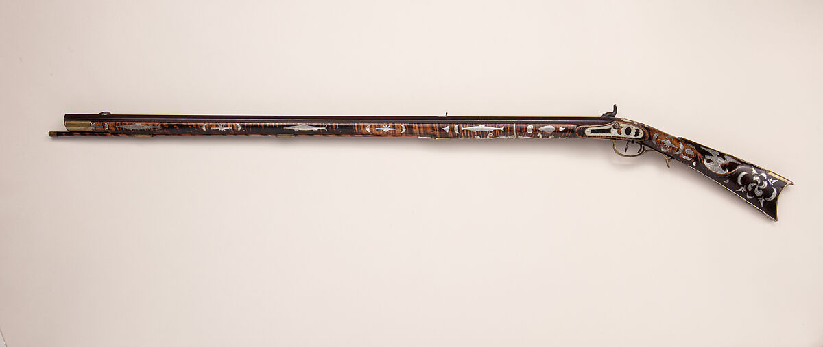 Percussion Longrifle, Benjamin J. Kough (American, Huntingdon, Pennsylvania 1824–1850 Ebensburgh, Pennsylvania), Wood (maple), iron, steel. brass, silver, American, Huntingdon County, Pennsylvania