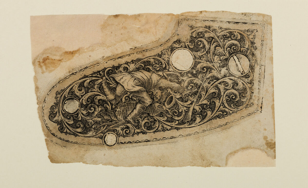 Inked Impression (or "Pull") of Engraved Firearms Ornament, Ernst Moritz (German, active 19th century), Ink on paper, German 