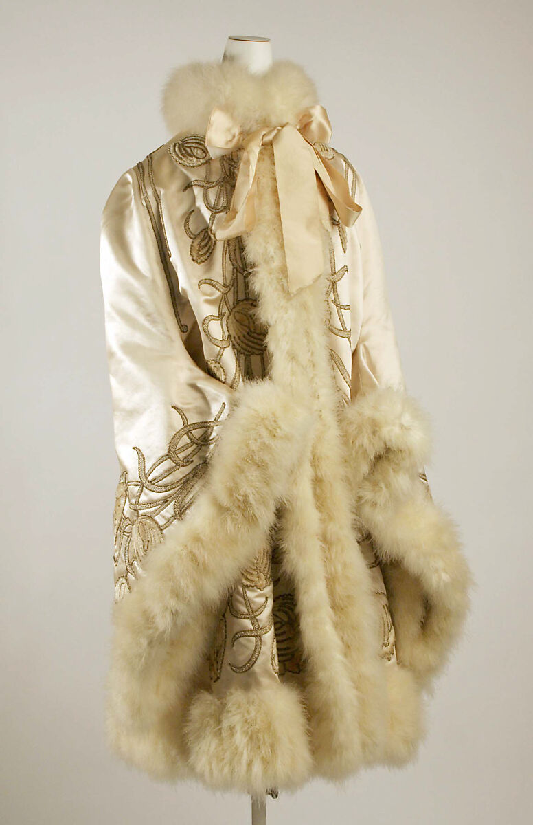 Opera cloak, Maison Pingat (French), silk, fur, feathers, metal, French