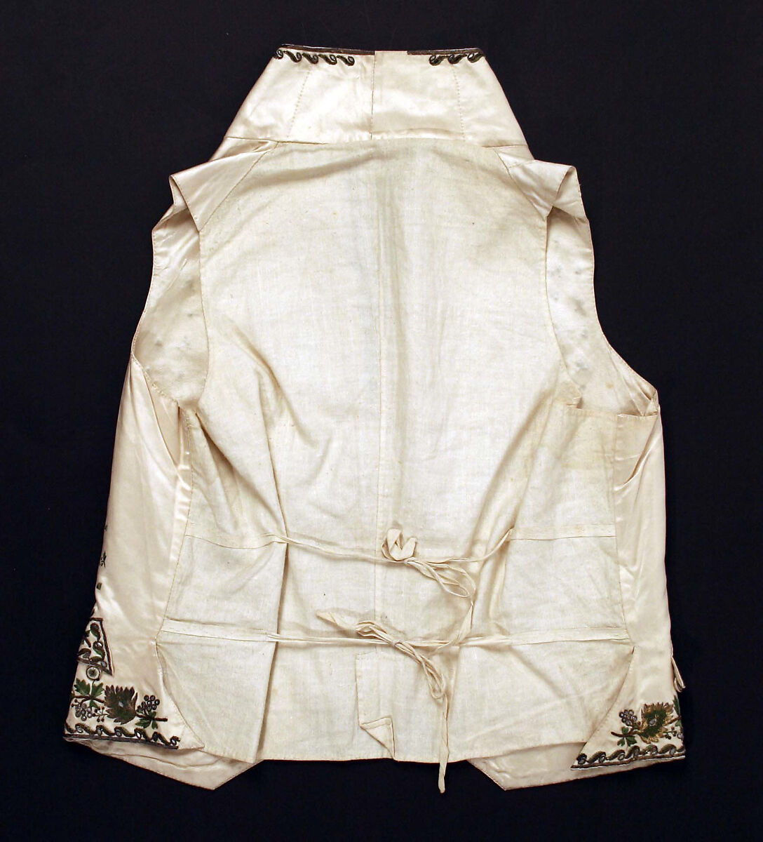 Waistcoat, silk, metal, glass, French